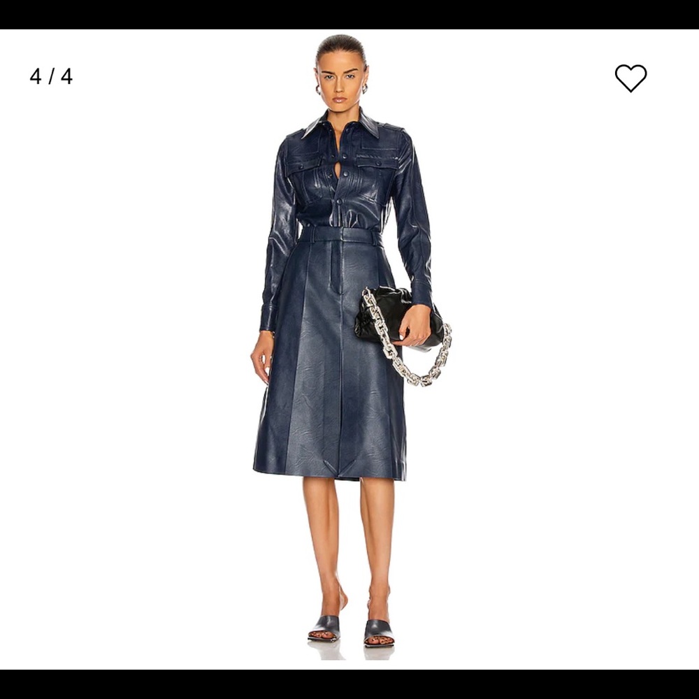 NWT Stella McCartney Navy Faux Leather Skirt